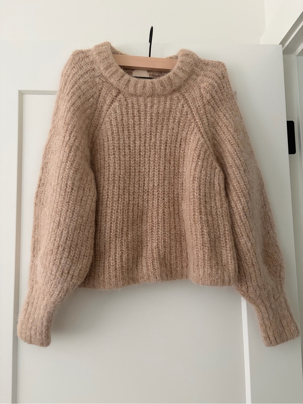 H&M Cozy Crewneck Sweater in Blush Beige